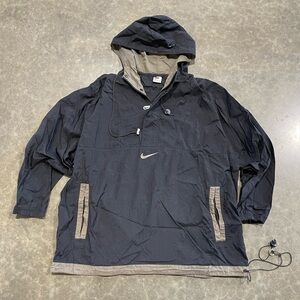 1990s vintage nike windbreaker Size xL Pullover Black And Beige
